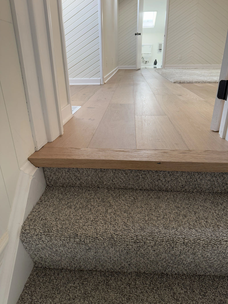 Stair treads in fresh stain
