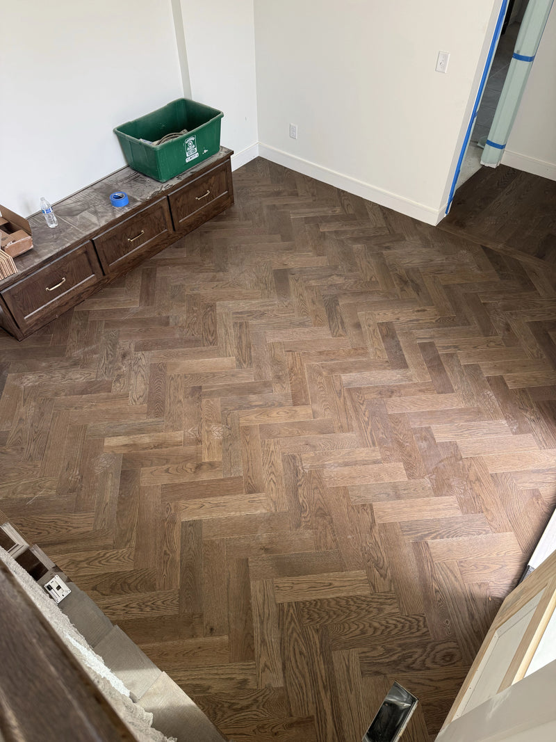 Stain samples taped for approval