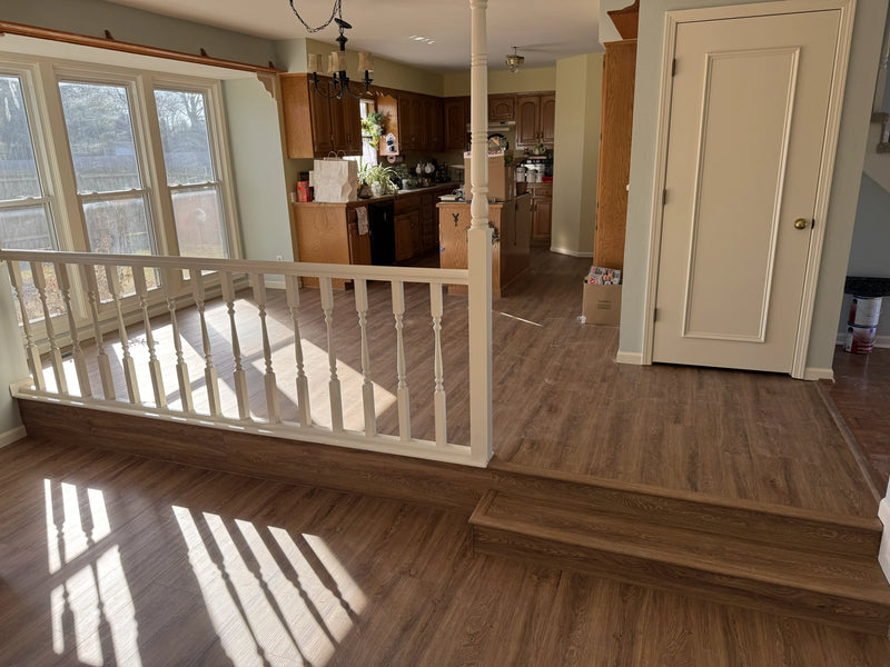 Stairs finished in near-black